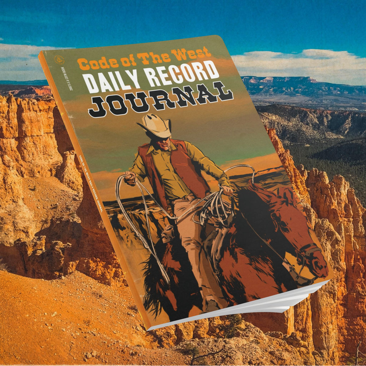Daily Record Journal displayed against a canyon landscape