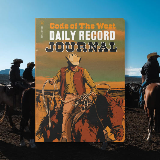 Daily Record Journal front cover with a mounted cowboy illustration