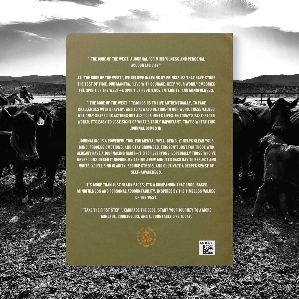 Daily Record Journal back cover with Code of the West text