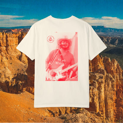 Natural Have Pity on a Dinosaur T-shirt with a red Western portrait graphic