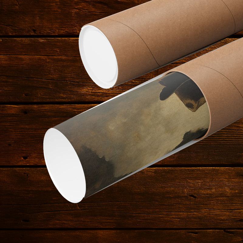 Comfort Is the Slowest Form of Self-Destruction print rolled beside a mailing tube