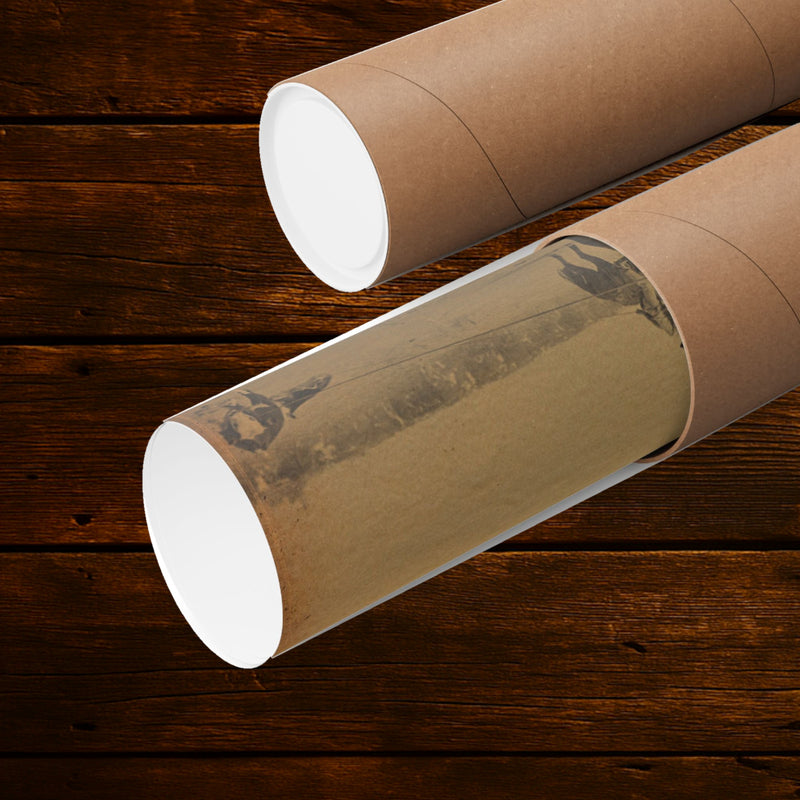 Excellence Is a Habit art print rolled beside its cardboard mailing tube